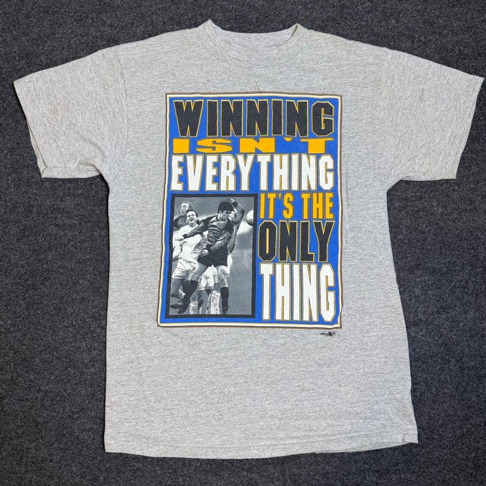 Vintage Tultex Graphic T-Shirt Mens Medium Gray Winning Isnt Everything Soccer